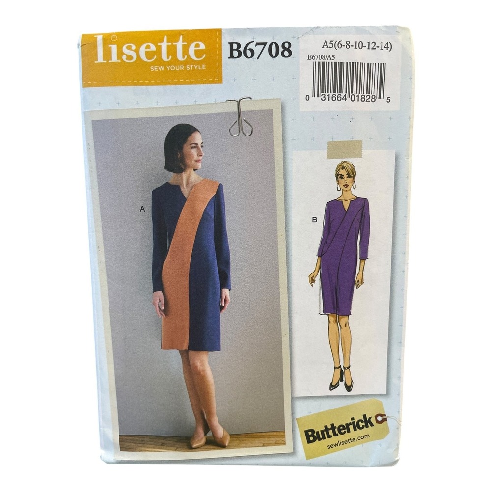 Lisette B6708 Misses Dress Sewing Pattern Size 6-14 Modern Style